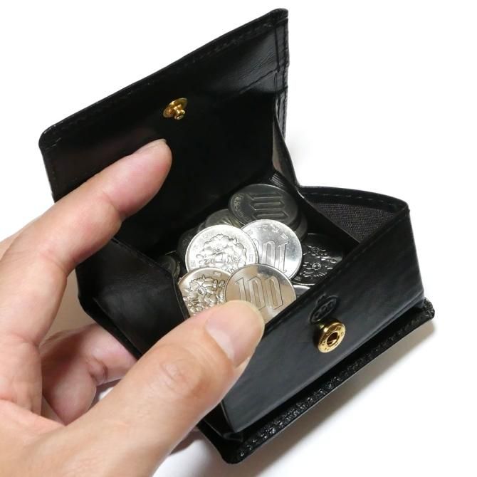 薄型 コンパクト コインケース 小銭入れ ボックス型 本革コイン