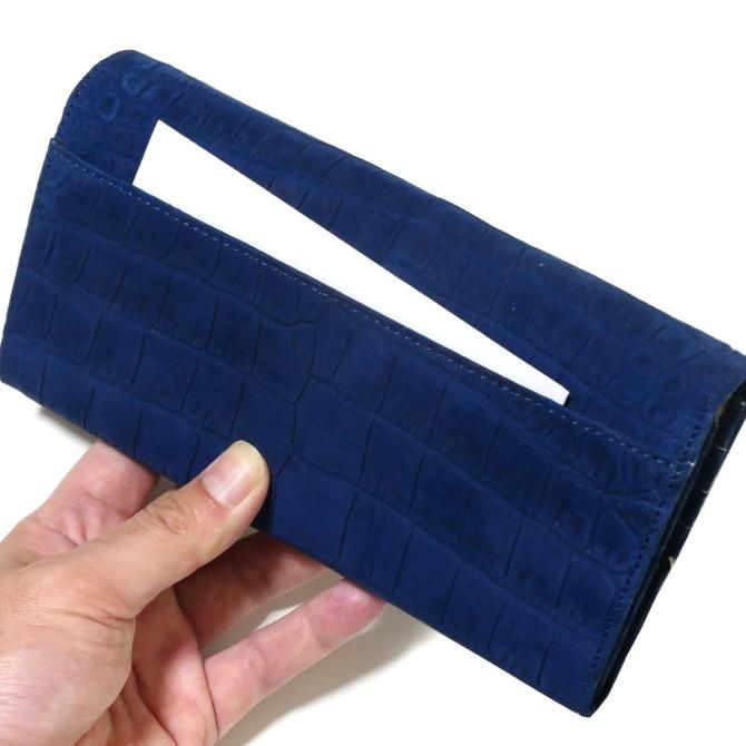 がま口 長財布 かぶせ型 がま口財布 ガマ口 財布 本革 ワニ革