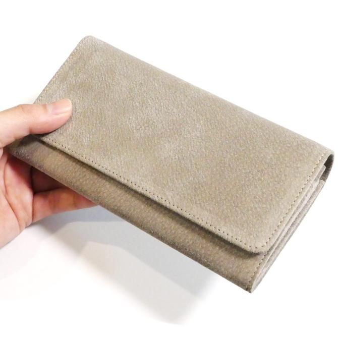 ベージュ がま口長財布　本革 長財布 がま口 がま口長財布 レディース 本革 大容量 人気