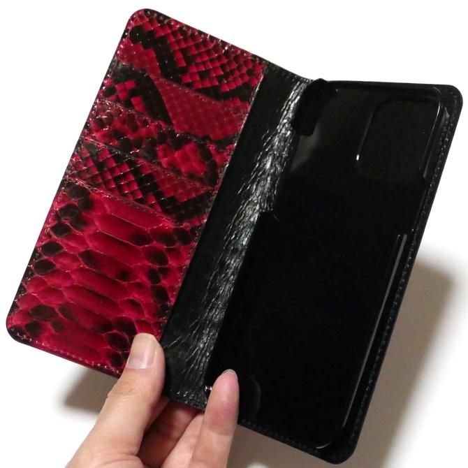 手帳型ケース | Xperia Galaxy パイソン グレージング レッド