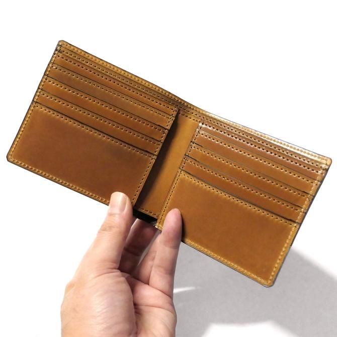 財布 二つ折り 薄い 小銭入れなし メンズ レディース コードバン