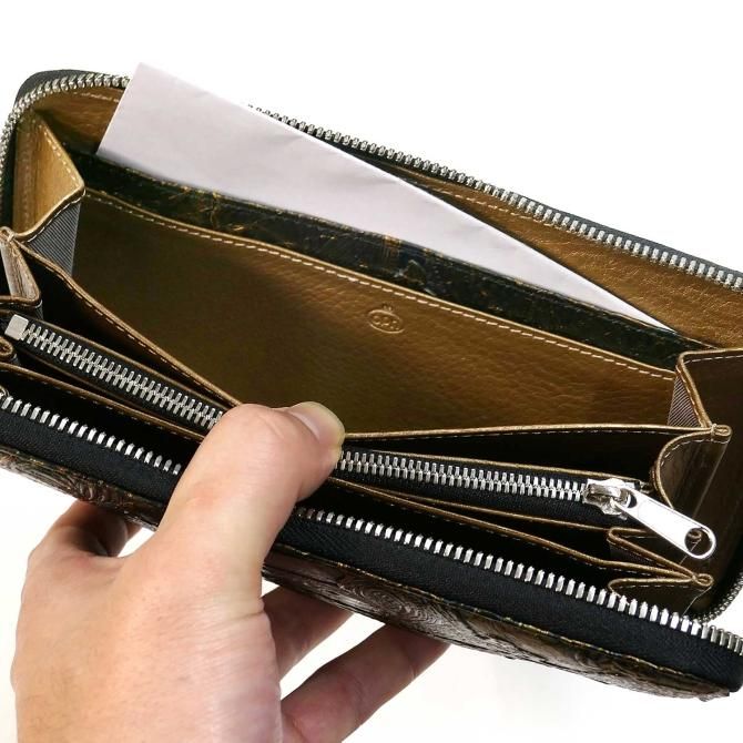 ラウンドファスナー長財布 ファスナー長財布 / パイソン革 蛇革 ヘビ革