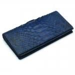 美品◎ハマノ カローナパイソンウォレットポシェット 2way 財布 蛇革 紺 MGSABLE パイソン 長財布 ギャルソン 本革 小銭入れが大きく開く