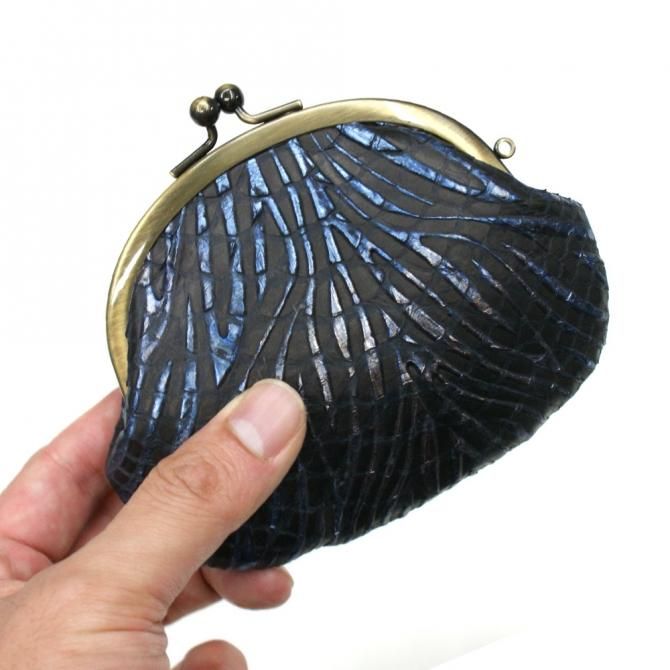 【美品】　ADMJ パイソン　がま口　財布　小銭入れ　スネーク　蛇革 美品】 ADMJ パイソン がま口 財布 小銭入れ スネーク 蛇革