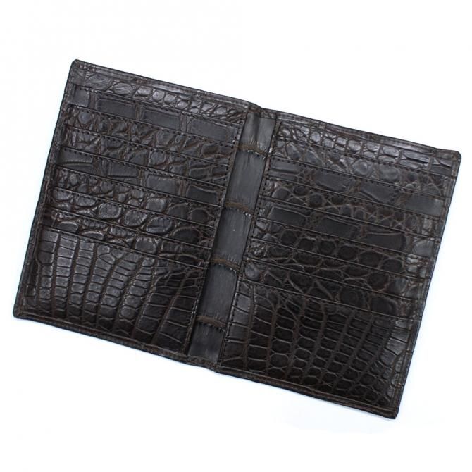 クロコダイル革 ワニ革 二つ折り カード入れ カードホルダー