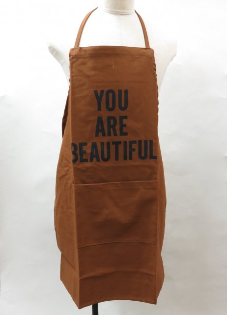 DRESSSEN ドレスセン　COLOR APRON 【YOU ARE BEAUTIFUL】カラーエプロン　BROWN -  WACKOMARIA,M＆M,RATSjp,ビンゴブラザーズ正規取扱店【LITTLE BASTARD】セレクトショップ・通販可能