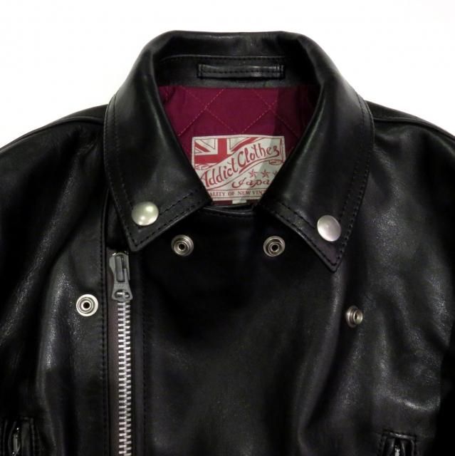 ADDICT CLOTHES JAPAN AD-02 DOUBLE RIDERS(BLACK・ホースハイド