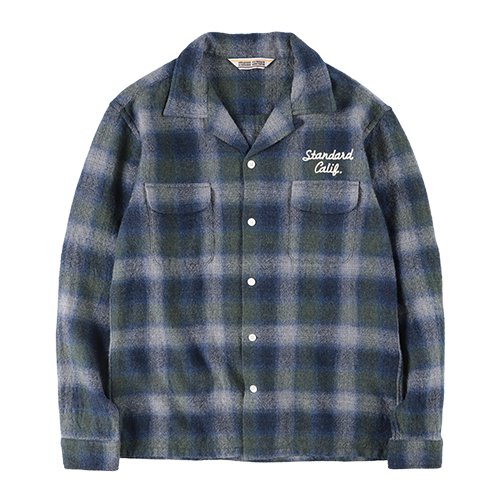 スタンダードカリフォルニア SD Wool Check Shirt ブラウン M