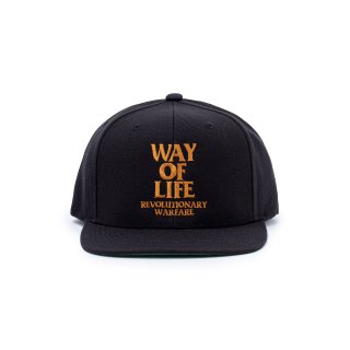 <img class='new_mark_img1' src='https://img.shop-pro.jp/img/new/icons5.gif' style='border:none;display:inline;margin:0px;padding:0px;width:auto;' />RATSEMBROIDERY CAP   WAY OF LIFE(BLACK  MARIGOLD)