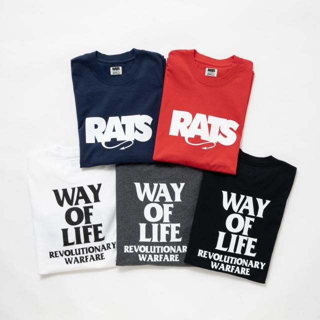 トップス RATS BOX LOGO WAY OF LIFE TEE RATS BOX LOGO WAY OF LIFE TEE - WACKOMARIA,M＆M,RATSjp
