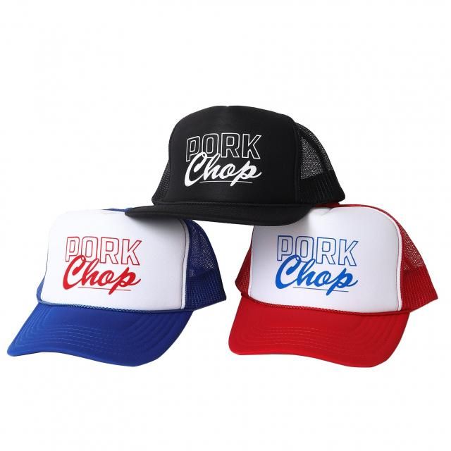 PORKCHOP GARAGESUPPLY × MASA SCULP MESHCAP B(BLACK