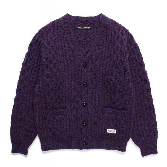 WACKO MARIA ARAN CARDIGAN(PURPLE) - WACKOMARIA,M＆M,RATSjp,ビンゴ