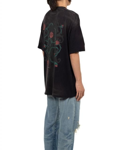 最終セール】KAMIYA KMY-ROSE Distressed Pocket Tee(BLACK