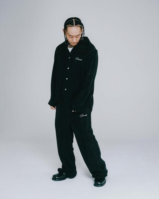 【BREATH】 SCRIPT LOGO SATIN SHIRT セール 40%OFF】BREATH SCRIPT LOGO SATIN SHIRT(BLACK) SALE