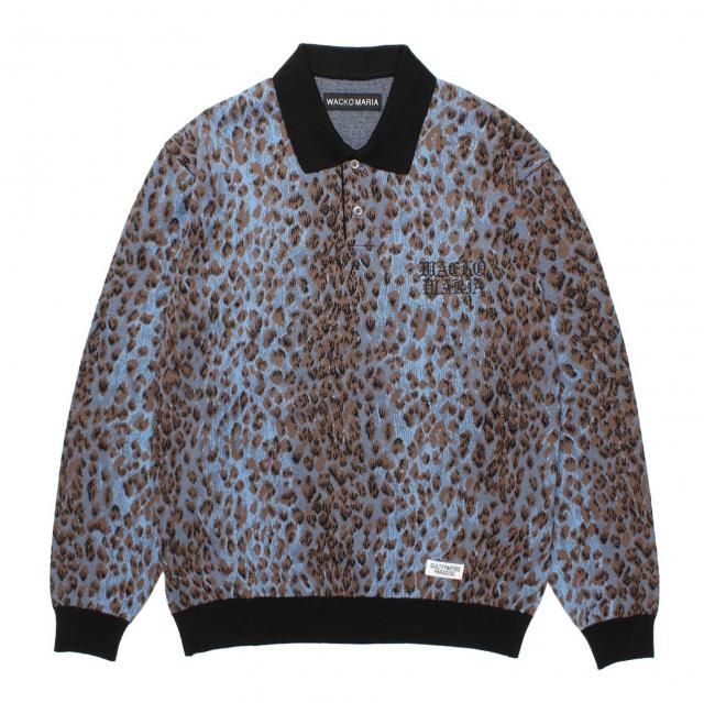 トップス WACKOMARIA LEOPARD KNIT POLO SHIRT WACKO MARIA Leopard Knit Polo Shirt in Brown | FWRD