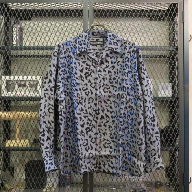 WACKOMARIA LEOPARD HAWAIIAN SHIRT L/S(GRAY) - WACKOMARIA