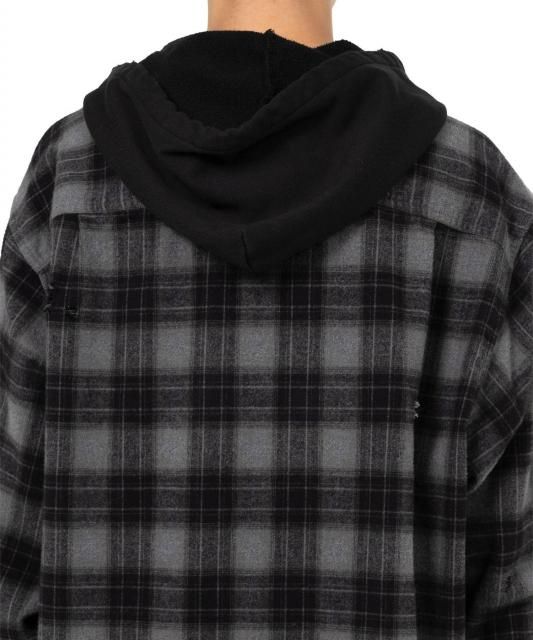 KAMIYA Hooded Check Shirt(BLACK) - WACKOMARIA,M＆M,RATSjp,ビンゴ