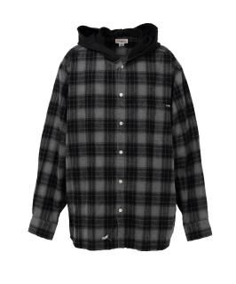 <img class='new_mark_img1' src='https://img.shop-pro.jp/img/new/icons5.gif' style='border:none;display:inline;margin:0px;padding:0px;width:auto;' />KAMIYA  Hooded Check Shirt(BLACK)
