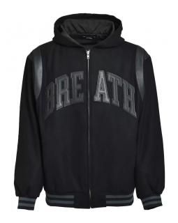 <img class='new_mark_img1' src='https://img.shop-pro.jp/img/new/icons5.gif' style='border:none;display:inline;margin:0px;padding:0px;width:auto;' />BREATH    ARCH LOGO HOODED VERSITY JACKET(BLACKBLACK)