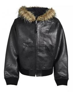 <img class='new_mark_img1' src='https://img.shop-pro.jp/img/new/icons5.gif' style='border:none;display:inline;margin:0px;padding:0px;width:auto;' />BREATH    FAUX LEATHER FUR HOODED JACKET(BLACK)