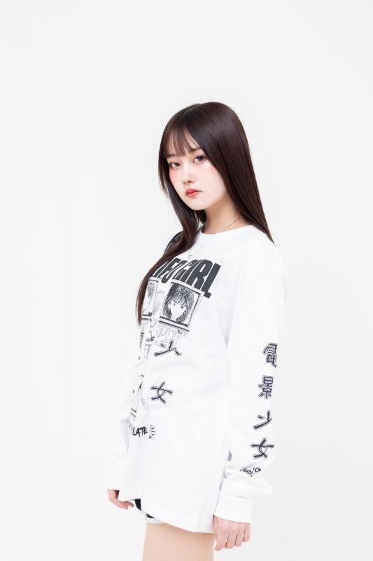 電影少女 ロングスリーブTシャツ（GOKURAKUホワイト） - ホラー