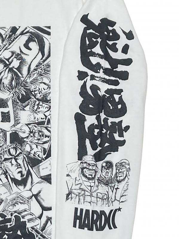 魁!!男塾/不屈の男魂ロングスリーブ（天雷響針闘ホワイト） - ホラーに