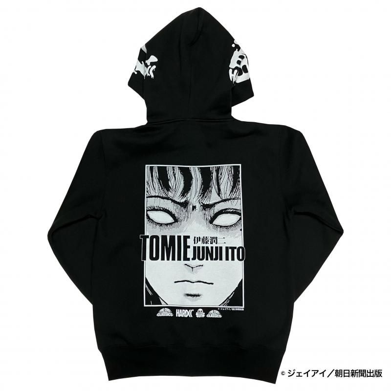 富江-TOMIE-怒りZIPパーカ(魔力ブラック)-復刻版- - ホラーに