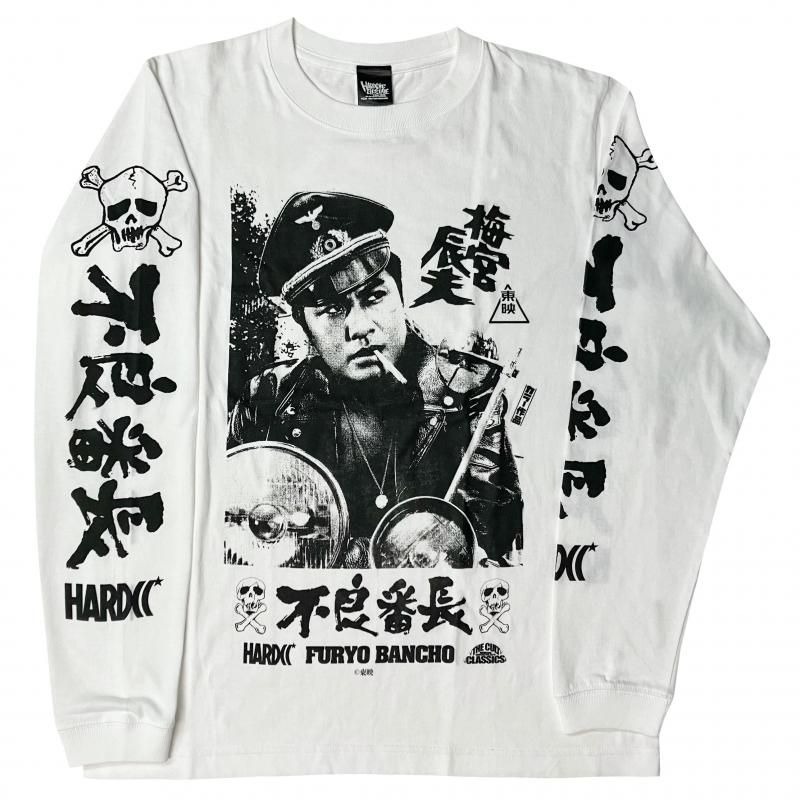 <img class='new_mark_img1' src='https://img.shop-pro.jp/img/new/icons15.gif' style='border:none;display:inline;margin:0px;padding:0px;width:auto;' />不良番長2025ロングスリーブTシャツ -梅宮辰夫-(アウトローホワイト)