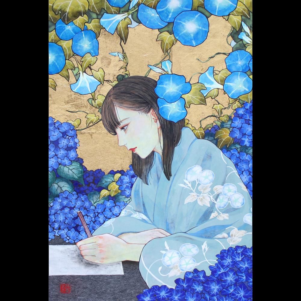絵画　初夏の香り（桃）油絵 絵画 初夏の香り（桃）油絵 （y632 油絵 花本正一 桃 加茂の里