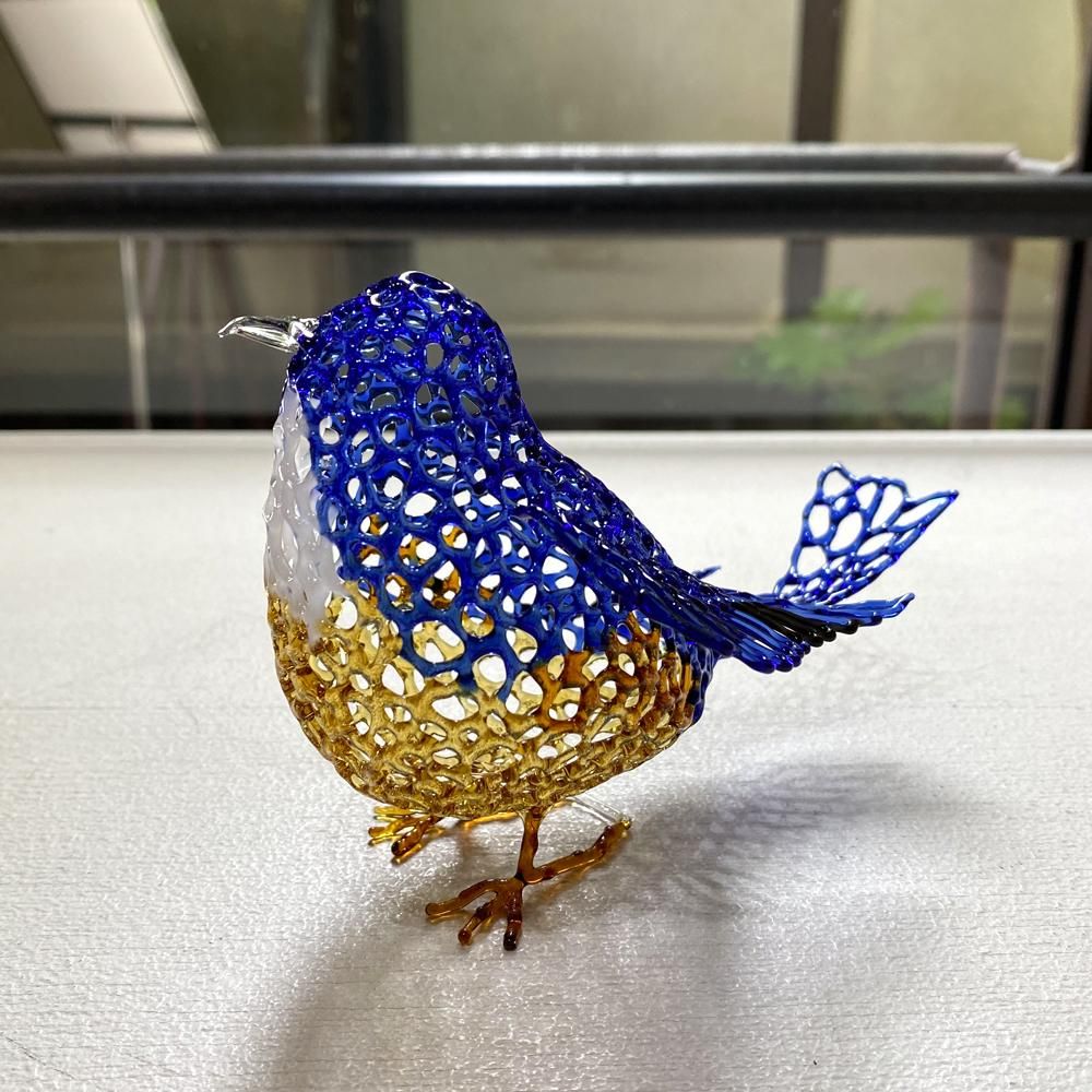 シーグラスアート ルリビタキ