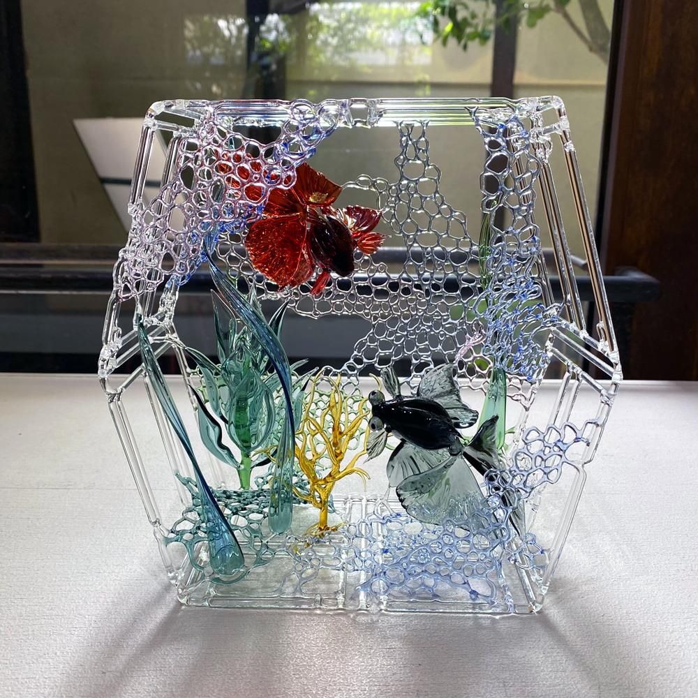 ガラスの金魚 ガラスの置物 【人気商品！】 - 工芸品