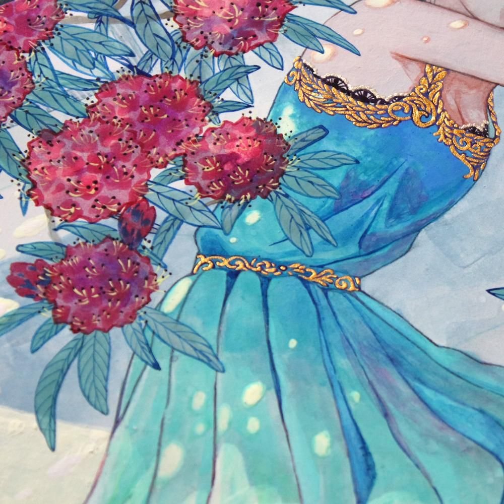 飯田文香 原画作品 「鮮やか」日本画 - J-spirit gallery KYOTO Online