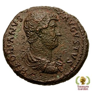 古代ローマコイン 124-128年頃 アス銅貨 ハドリアヌス帝] 馬上の皇帝 no.8 - アンティークコイン・宝石のトレジャーガーデン