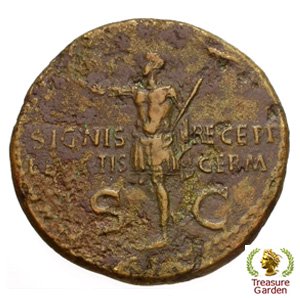 [古代ローマコイン 37-41年頃 デュポンディウス銅貨 ゲルマニクス] カリグラ - アンティークコイン・宝石のトレジャーガーデン