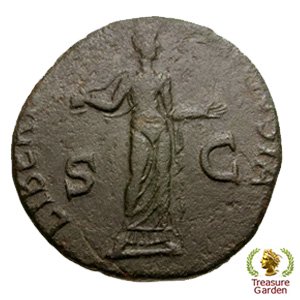 古代ローマコイン 41-54年頃 デュポンディウス銅貨 クラウディウス帝] リベルタス神 no.5 - アンティークコイン・宝石のトレジャーガーデン