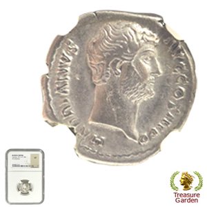 117 古代ローマ ハドリアヌス デナリウス 銀貨 ngc アンティーク コイン鑑定会社NGC