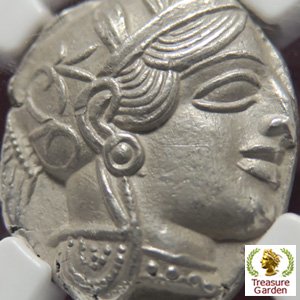 古代ギリシャコイン BC440-404年 テトラドラクマ銀貨 アッティカ 女神アテナ] フクロウ 【NGC鑑定 MS】 no.20 - アンティーク コイン・宝石のトレジャーガーデン