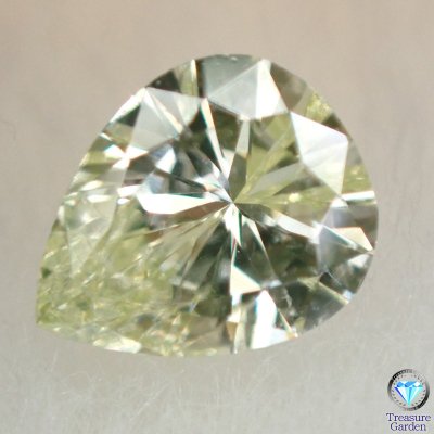 [グリーンダイヤモンド Very Light Yellowish Green 0.200ct SI2] 【NGLソーティング】 少しバイカラー？  ペアシェイプ - アンティークコイン・宝石のトレジャーガーデン