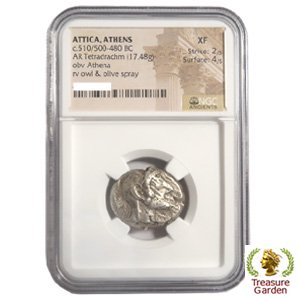 古代ギリシャコイン BC510/500-480年 テトラドラクマ銀貨 アッティカ