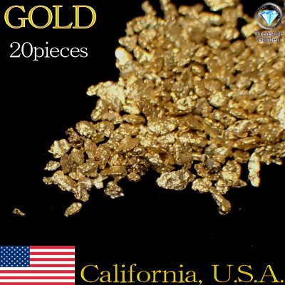 自然金 砂金] アメリカ カリフォルニア産 20粒セット 小～極小サイズ 