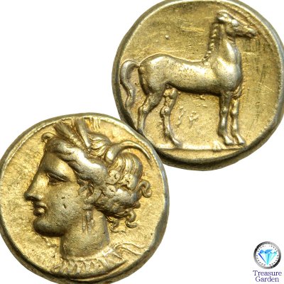 古代カルタゴ BC290-280年頃 エレクトラム貨(ステーター・シケル金貨