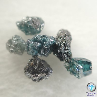 天然ブルーダイヤモンド(トリート) 原石 6ピースセット 約1.1ct