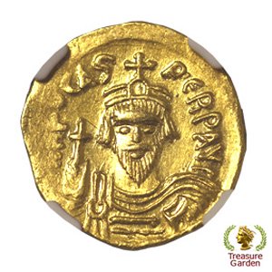 【ChAUフルカウント】 ビザンツ帝国 602-610年 ソリダス金貨 NGC