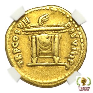 古代ローマコイン 81-96年 アウレウス金貨 ドミティアヌス帝] 【NGC ...
