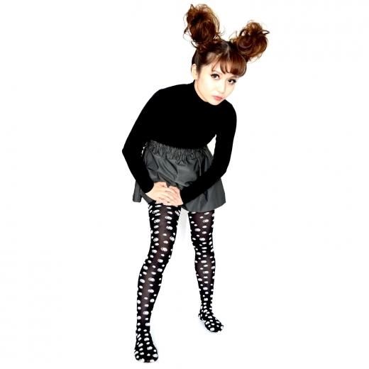 みずたまmocoタイツ （黒）madeinJAPAN - ココモノママニ公式通販