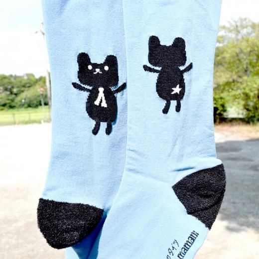 クマくんタイツ （ブルー）（22-26cm) - ココモノママニ公式通販サイト