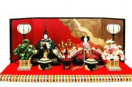 売り尽くし 激安 雛人形 雛人形】京十一番 平安 雲鶴文様(紺) 親王飾り〈小出松寿作〉[243-191