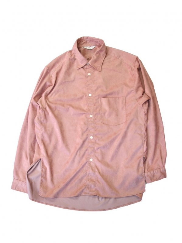 ANCELLM　FAKE SUEDE OVER SIZE LS SHIRT (PIN)