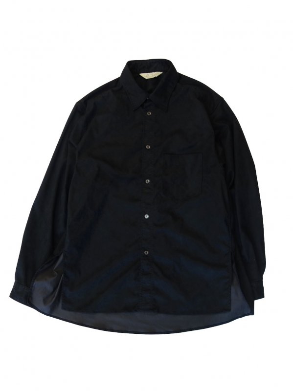 ANCELLM　FAKE SUEDE OVER SIZE LS SHIRT (BLK)