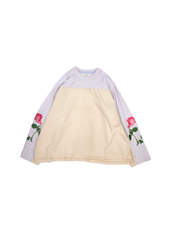JieDa　FLOWER EMBROIDERY 2TONE L/S (PUR)